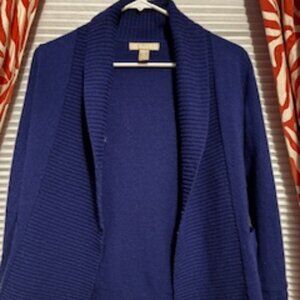 Banana Republic Royal Blue Cardigan, Merino wool, cashmere, Italian Yarn, XS